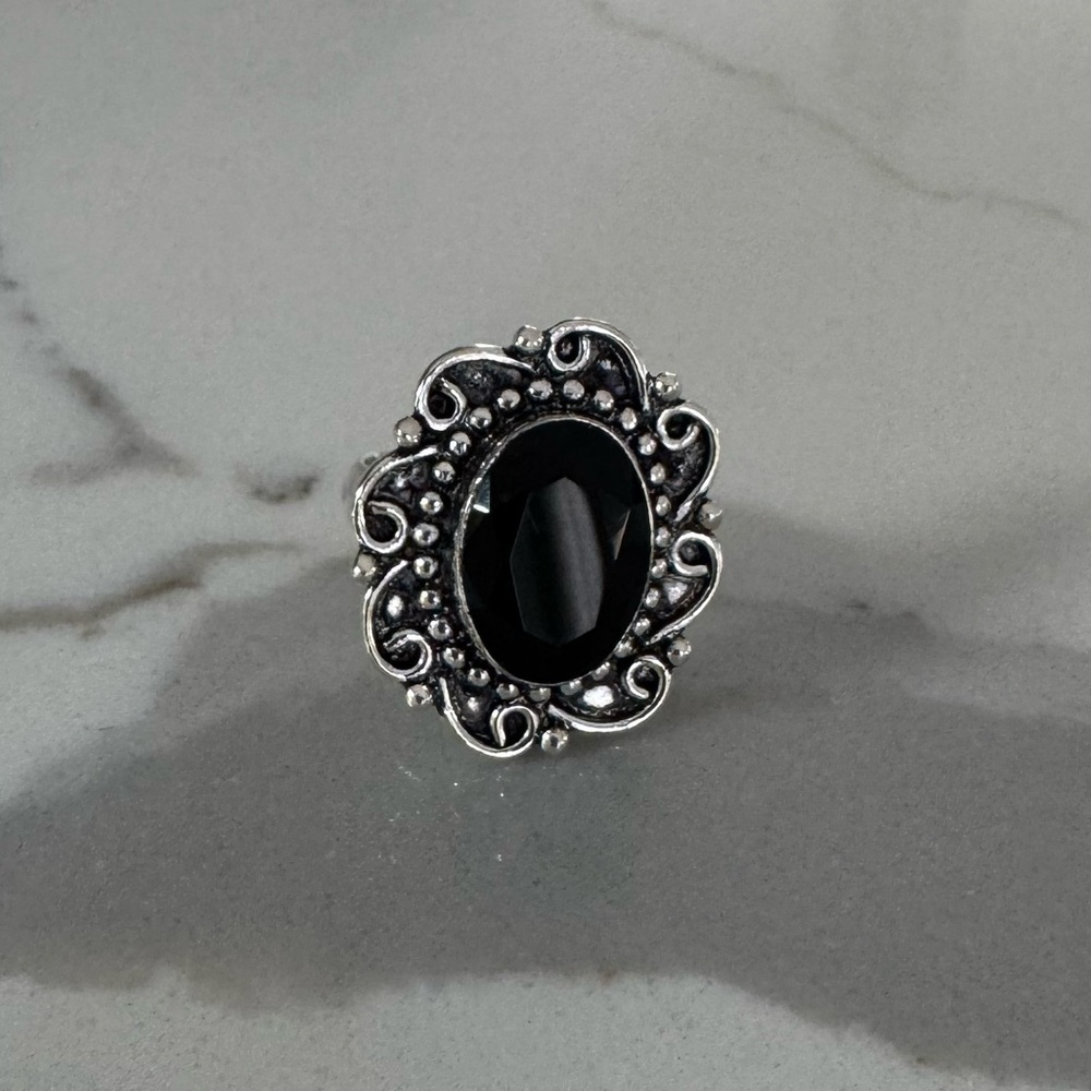 NWOT Sundance Dark Sea Ring, Black Onyx, Sterling Silver